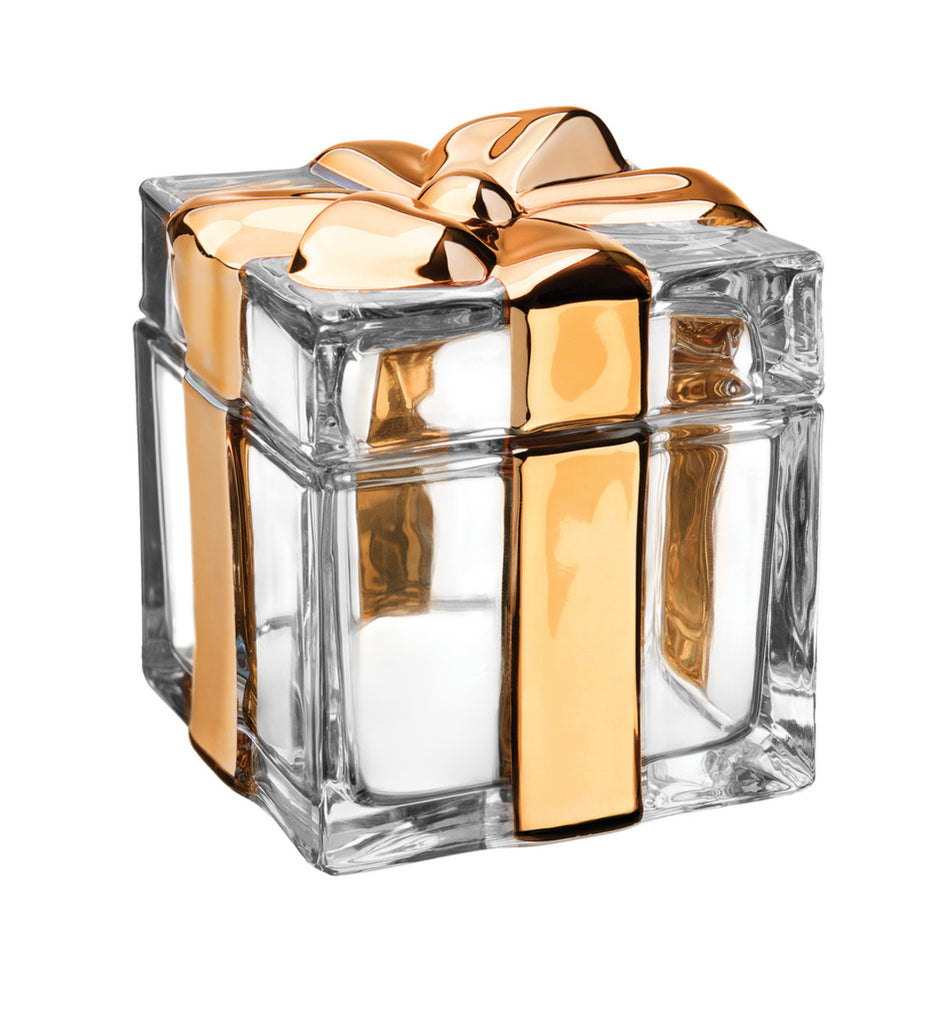 Gold Ribboned Gift Wrapped Crystal Keepsake Box Godinger All Decor, Boxes, Decor, Gold, Jewelry Box, Mini Box, Present, Ribboned Godinger