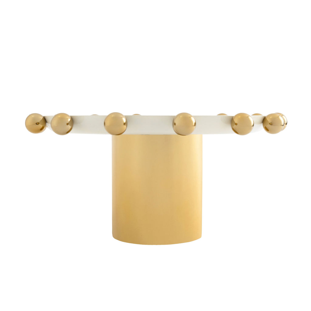 Temari White & Gold Footed Cake Stand Godinger Cake Stand, Cake Stands, Gold, Specialty Serving, Stainless Steel, Temari, Temari Cake Stand, White, White & Gold Godinger