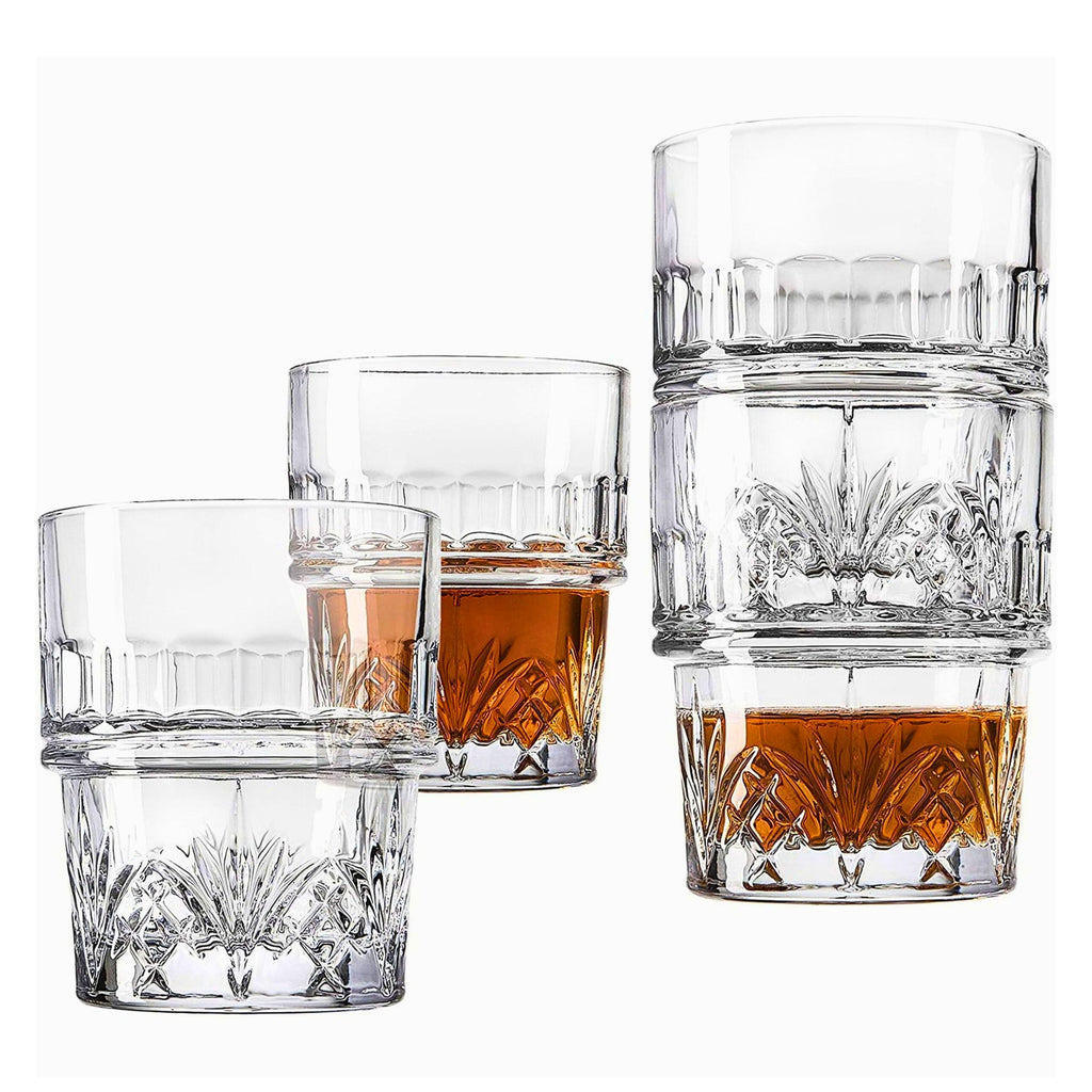 Dublin Crystal Stackable Double Old Fashion Glass, Set of 4 Godinger All Barware, All Glassware, All Glassware & Barware, Crystal, Cut Crystal, DOF, DOF & Highball, Double Old Fashion, Drinkware, Dublin, Dublin Glassware, Entertaining, Glassware, Whiskey Glass