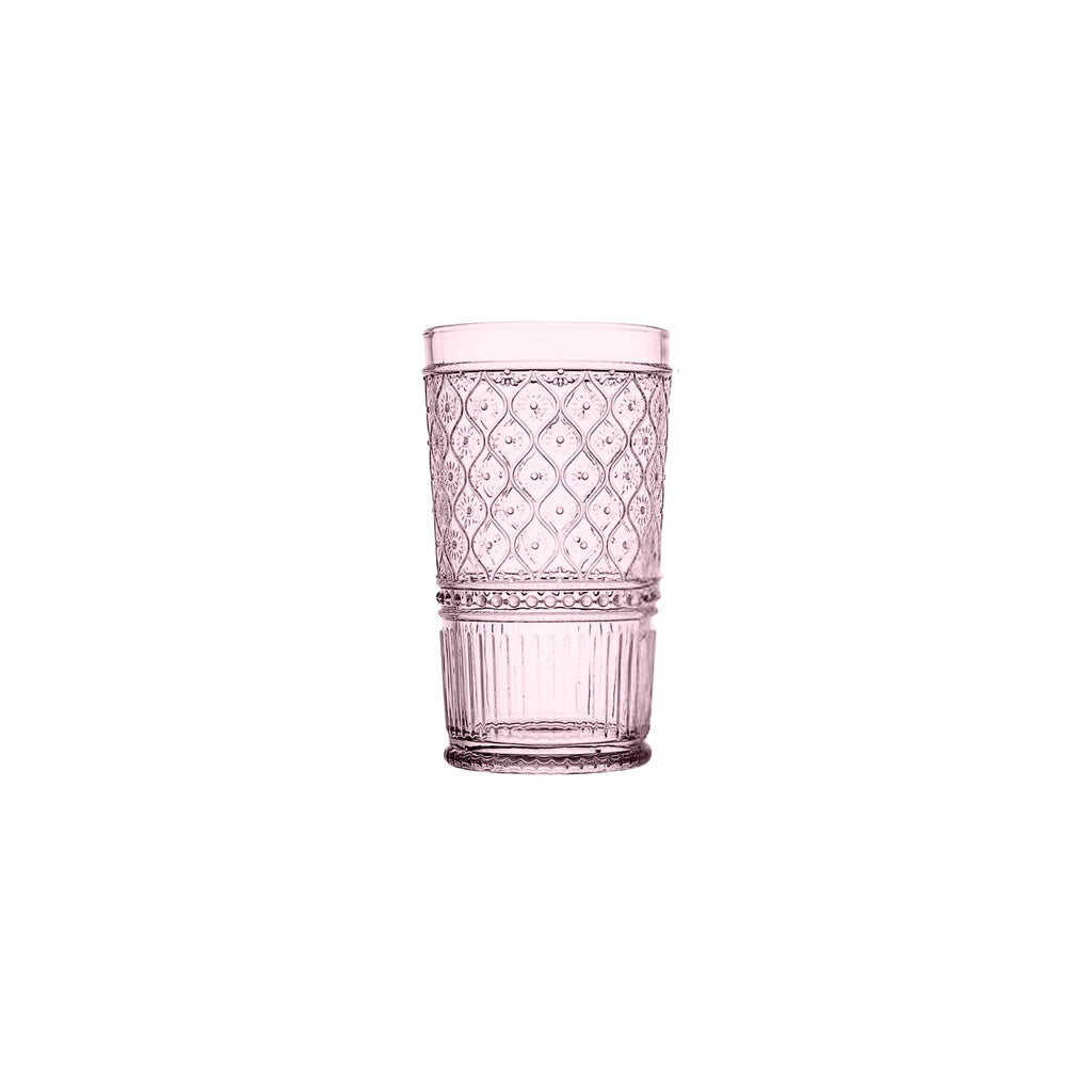 Claro Pink Highball, Set of 4 Godinger All Barware, All Glassware, All Glassware & Barware, Claro, Claro Highball, Claro Hightball Set, DOF & Highball, Embossed, Highball, Highball Set, Pink, Pink Claro