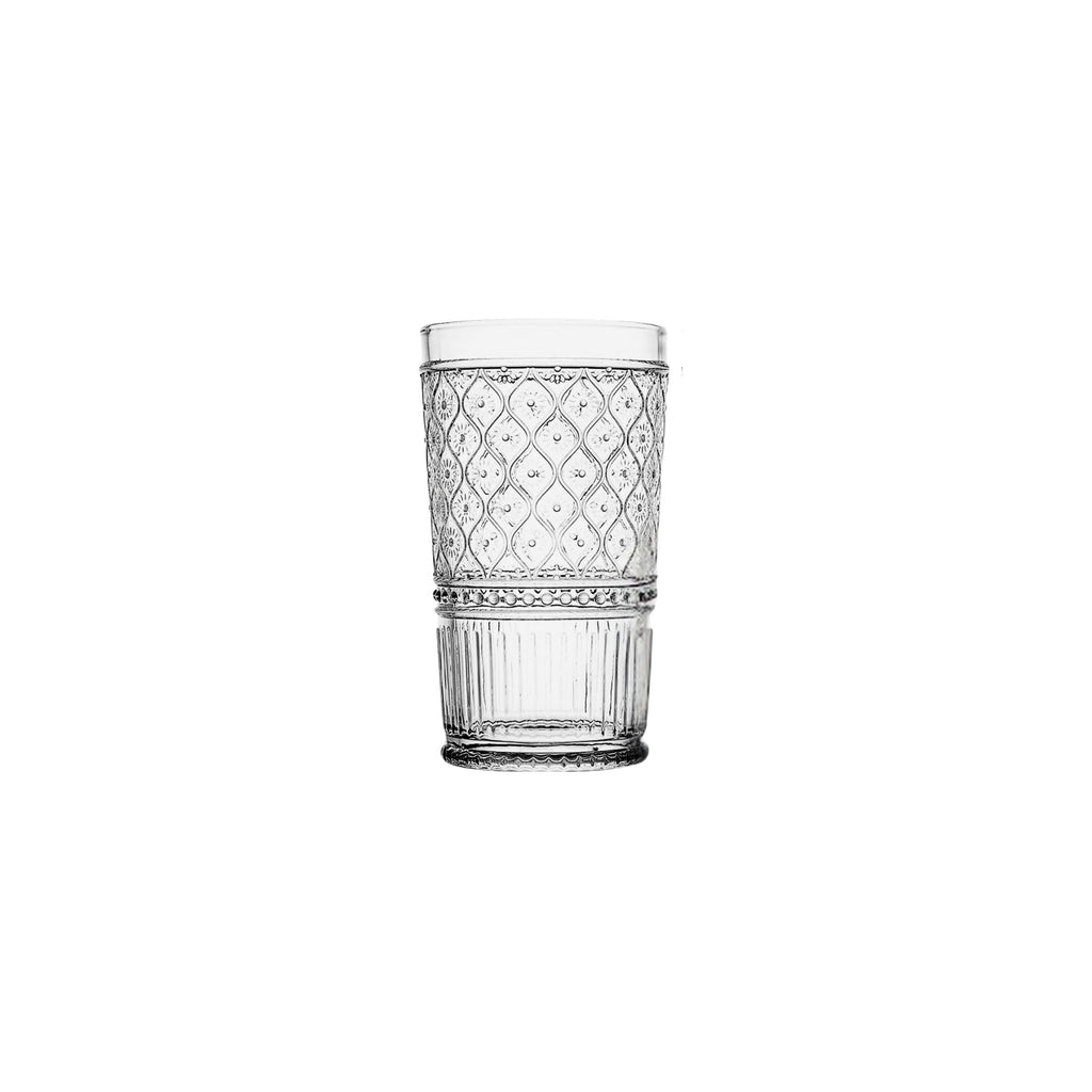 Claro Clear Highball, Set of 4 Godinger All Barware, All Glassware, All Glassware & Barware, Claro, Claro Highball, Claro Hightball Set, Clear, Clear Claro, DOF & Highball, Embossed, Highball, Highball Set