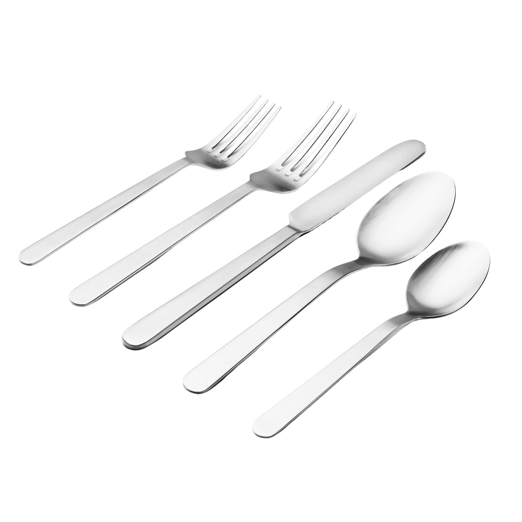 Lola Matte 18/0 Stainless Steel 20 Piece Flatware Set, Service For 4 Godinger 18/0 Stainless Steel, 18/0 Stainless Steel Flatware, 20 Piece Set, All Flatware & Serveware, Flatware Sets, Lola, Service For 4, Stainless Steel, Tableware