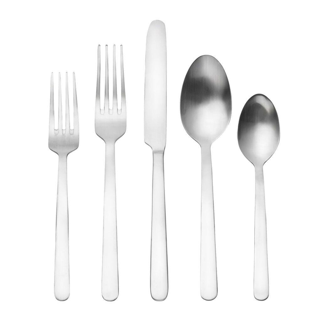 Lola Matte 18/0 Stainless Steel 20 Piece Flatware Set, Service For 4 Godinger 18/0 Stainless Steel, 18/0 Stainless Steel Flatware, 20 Piece Set, All Flatware & Serveware, Flatware Sets, Lola, Service For 4, Stainless Steel, Tableware