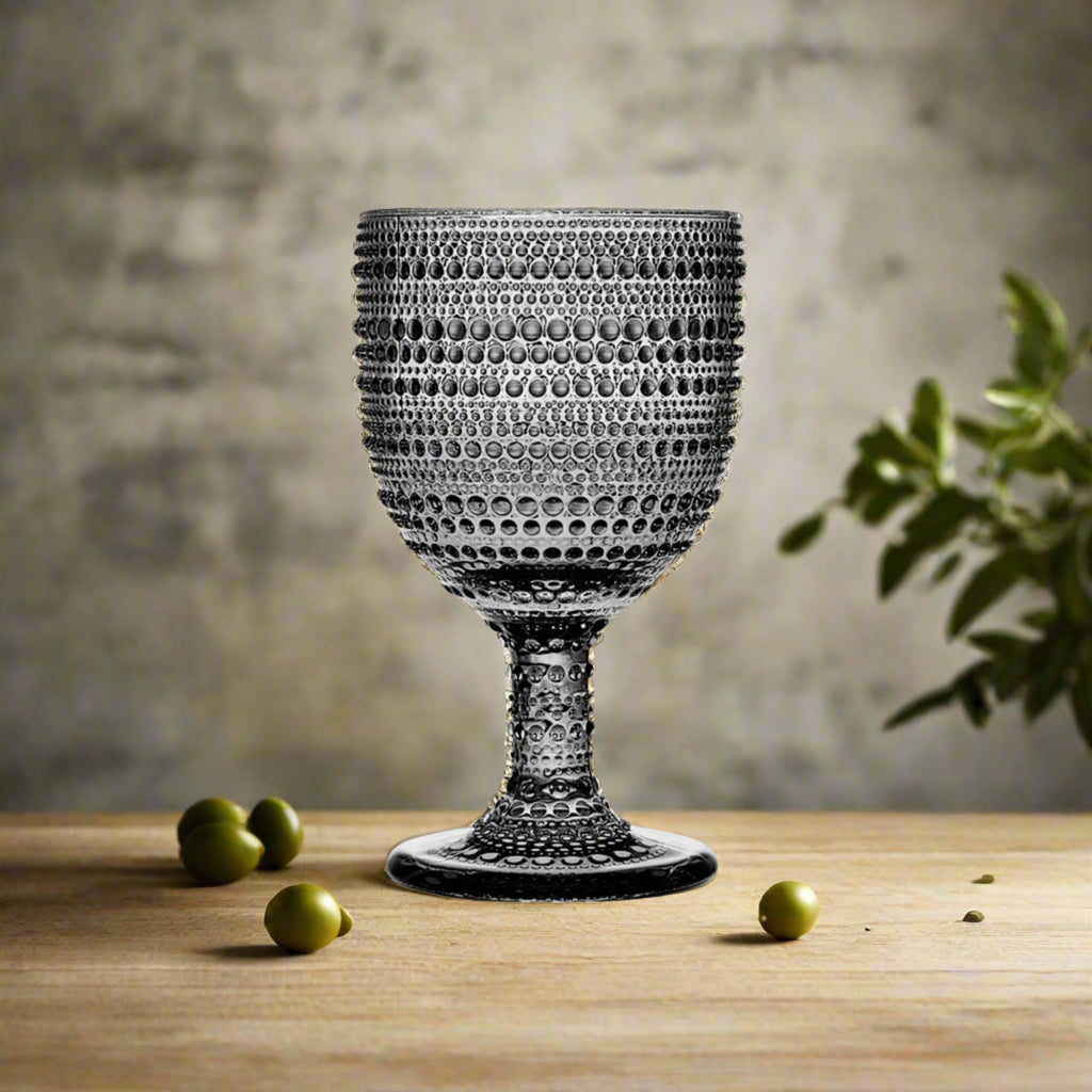 Lumina Smoke Goblet, Set of 4 Godinger All Barware, All Glassware, All Glassware & Barware, Brooklyn Steel Co, Fortessa Jupiter, Glassware, Glassware & Barware, Glaver's Hobnail, Goblet, Grey, Grey Goblet, Hobnail Goblet, Home Essentials Halo, Lumina, Lumina Goblet, Lumina Grey, Lumina Smoke, Smoke Goblet, Wine & Champagne