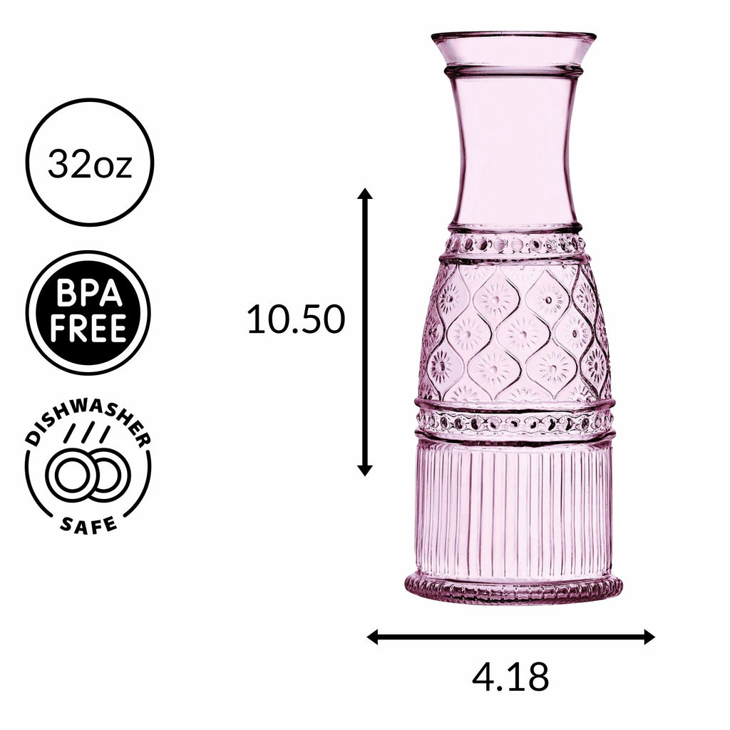 Claro Pink Carafe Godinger All Barware, All Glassware, All Glassware & Barware, Beverage Dispenser, Carafe, Claro, Pink, Pink Carafe, Pink Claro