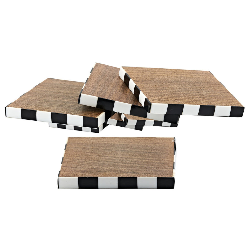 Chenonceau Checkerboard Coaster Set godinger