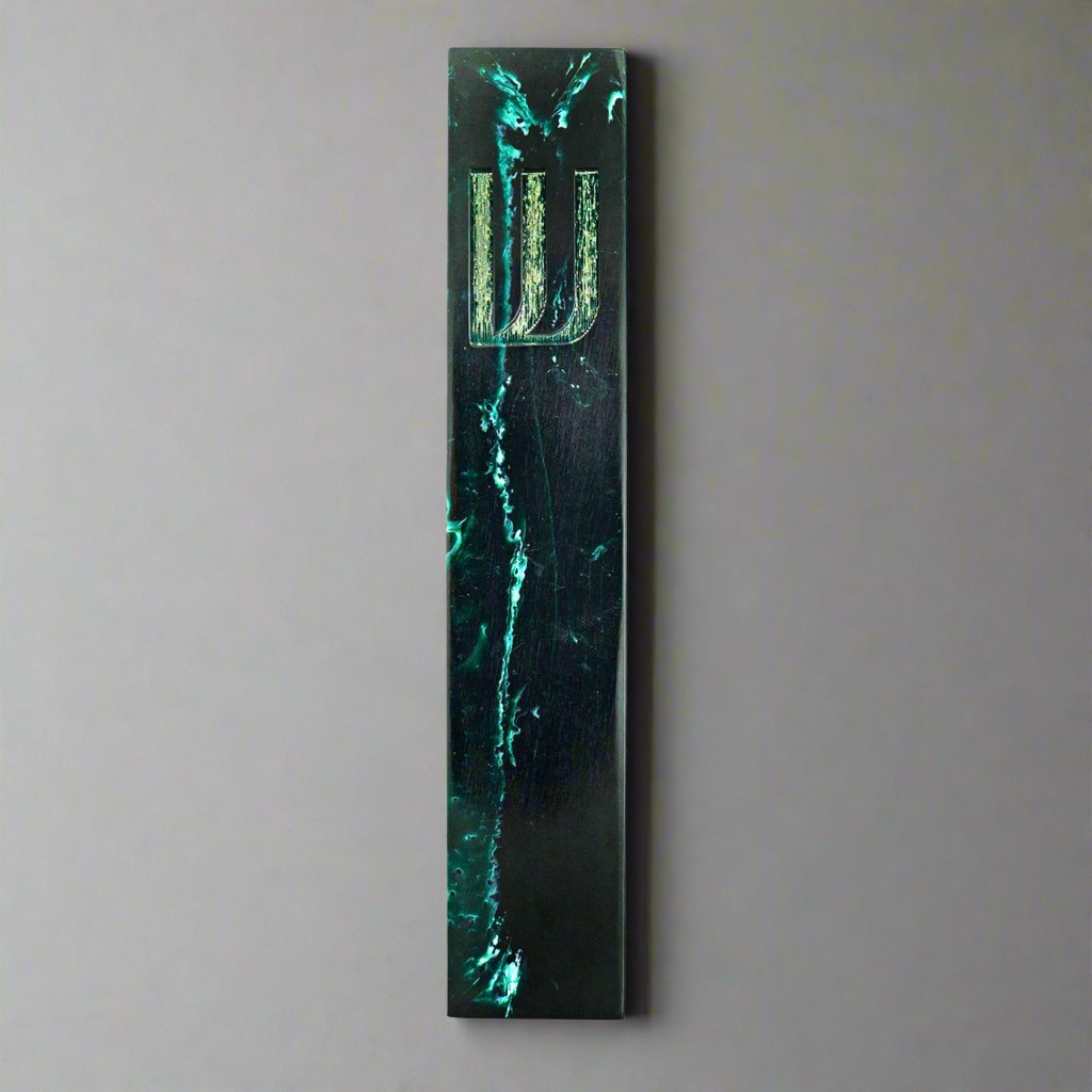 Black Resin Mezuzah Godinger All Judaica, Black, Judaica, Mezuzah, Resin, Resin Mezuzah, Shin