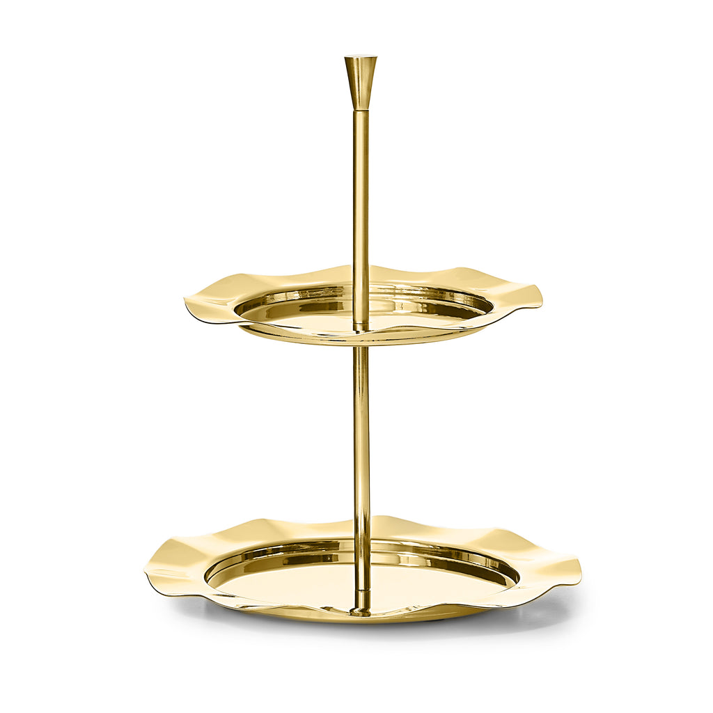 Lilliput Mirrored Gold 2 Tiered Serving Stand Godinger 2 Tiered Serving Stand, 2 Tiered Stand, All Kitchen, Dessert Stand, Kitchen, Lilliput, Pastry Stand, Serving Stand, Specialty Serving, Stand, Stands, Tiered Godinger