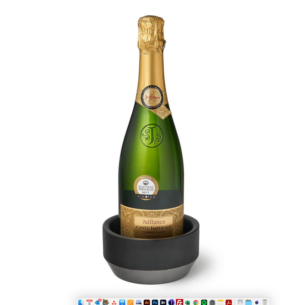 Raven Matte Black Double Walled Wine Coaster Godinger All Barware, All Glassware & Barware, Barware, Black, Bottle Coaster, Coaster, Coasters, Double Walled, Glassware & Barware, Matte Black, Raven Godinger