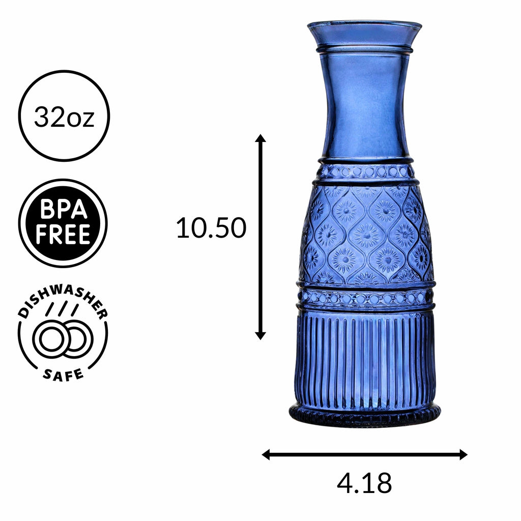 Claro Blue Carafe Godinger All Barware, All Glassware, All Glassware & Barware, Beverage Dispenser, Blue, Blue Carafe, Blue Claro, Carafe, Claro