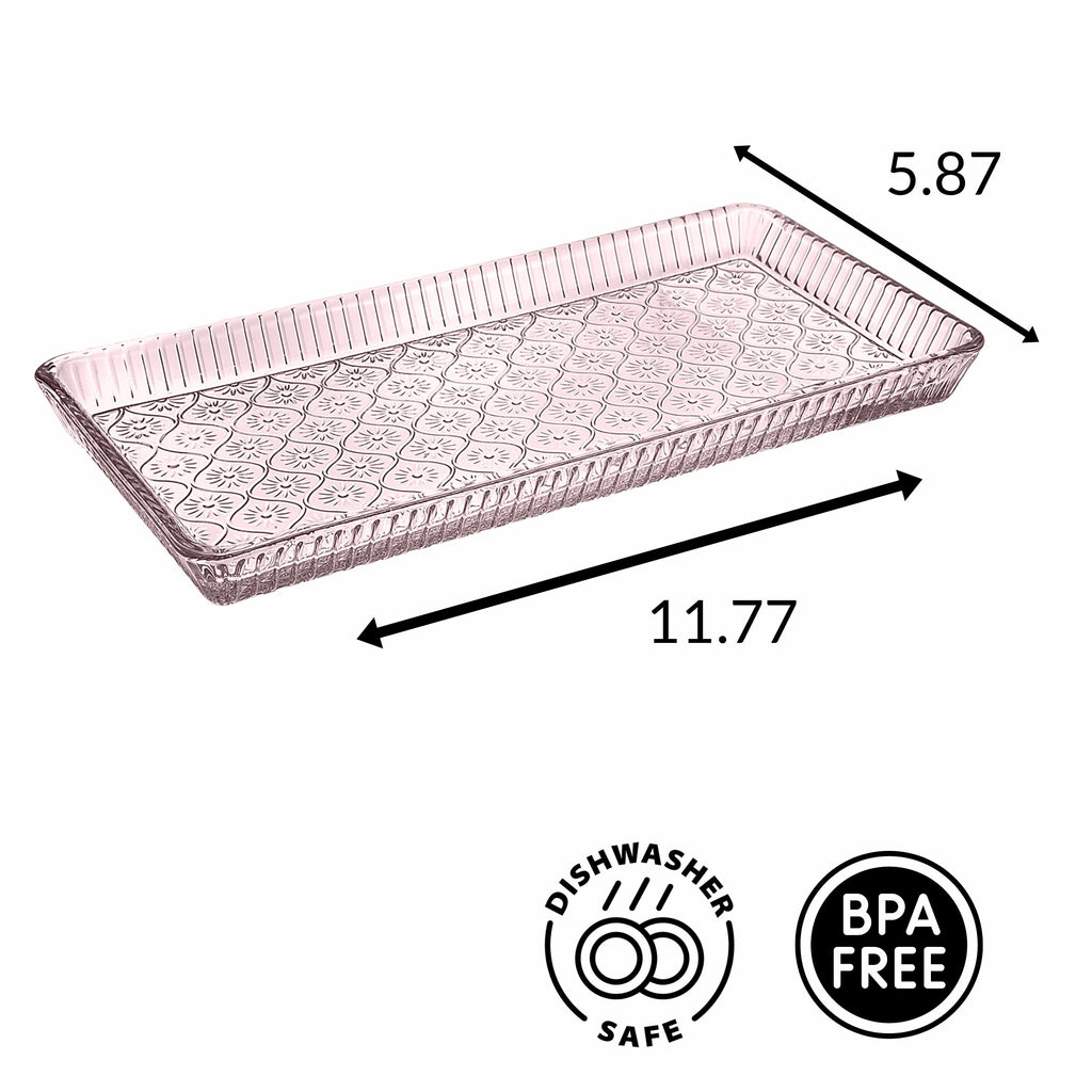 Claro Pink Serving Tray Godinger All Kitchen, Claro, Claro Tray, Embossed, Kitchen, Pink, Pink Claro, Serving Trays, Tray, Trays