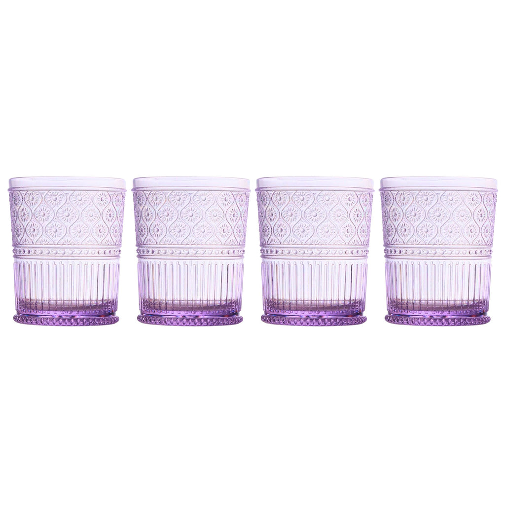 Claro Lavender Acrylic Double Old Fashion, Set of 4 Godinger Acrylic, All Barware, All Glassware, All Glassware & Barware, Claro, Claro Double Old Fashion, Clear Claro, DOF, DOF & Highball, Double Old Fashion, Glassware, Lavender, Outdoor