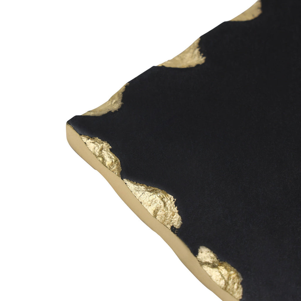 Lavi Black Marble Gold Organic Edge Small Rectangle Board godinger