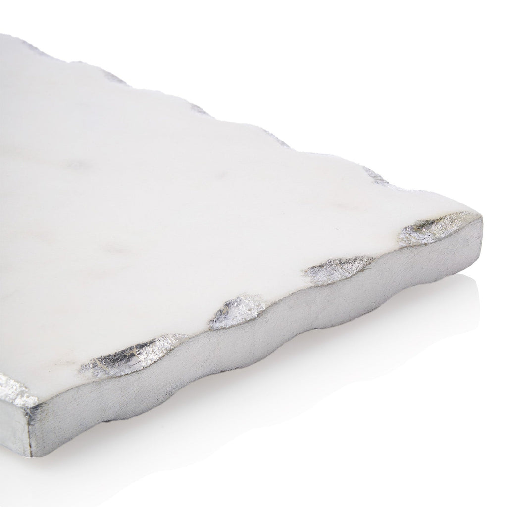 Lavi Marble Silver Organic Edge Small Rectangle Board godinger