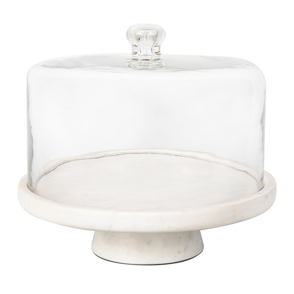 Marble Footed Cake Stand With Dome godinger