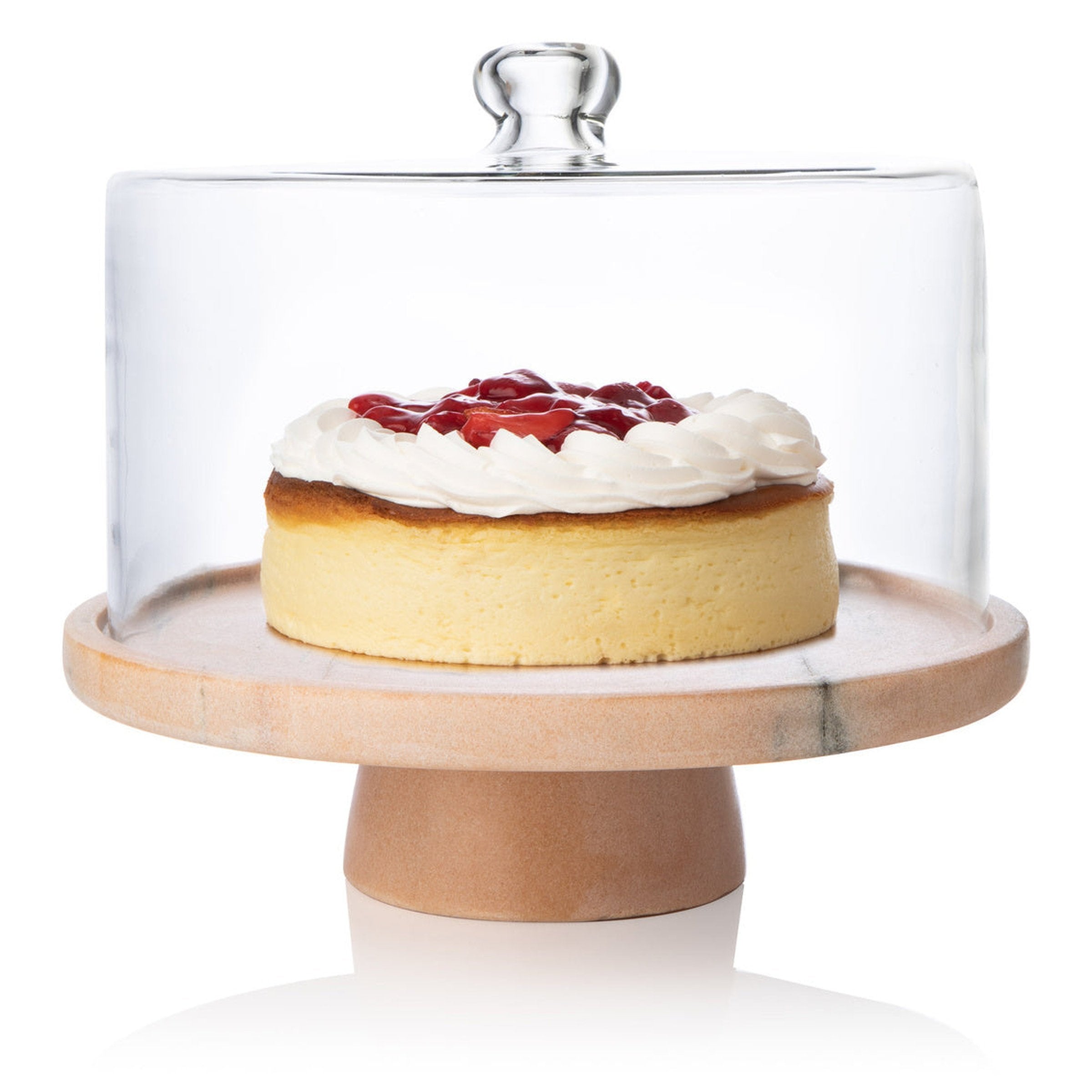 Pink Marble Footed Cake Stand With Dome – Godinger