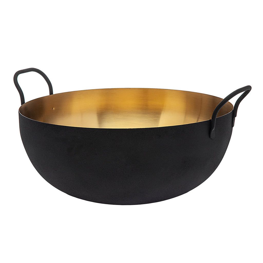 Encalmo Textured Black & Gold Salad Bowl godinger