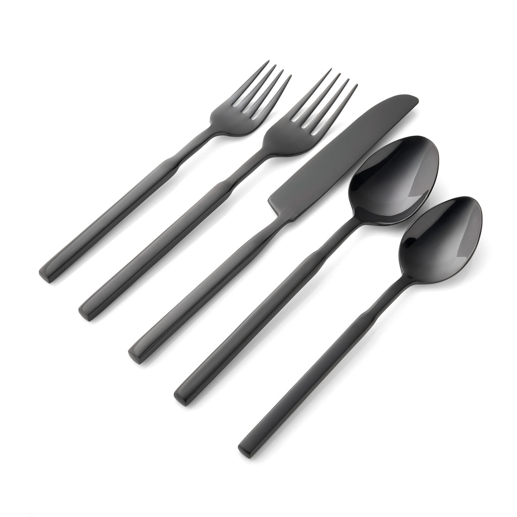 Cubit Matte Black 18/10 Stainless Steel 20 Piece Flatware Set, Service For 4 Godinger 18/10 Stainless Steel, 18/10 Stainless Steel Flatware, 20 Piece Set, All Flatware & Serveware, Cubit, Flatware Sets, Service For 4, Stainless Steel, Tableware