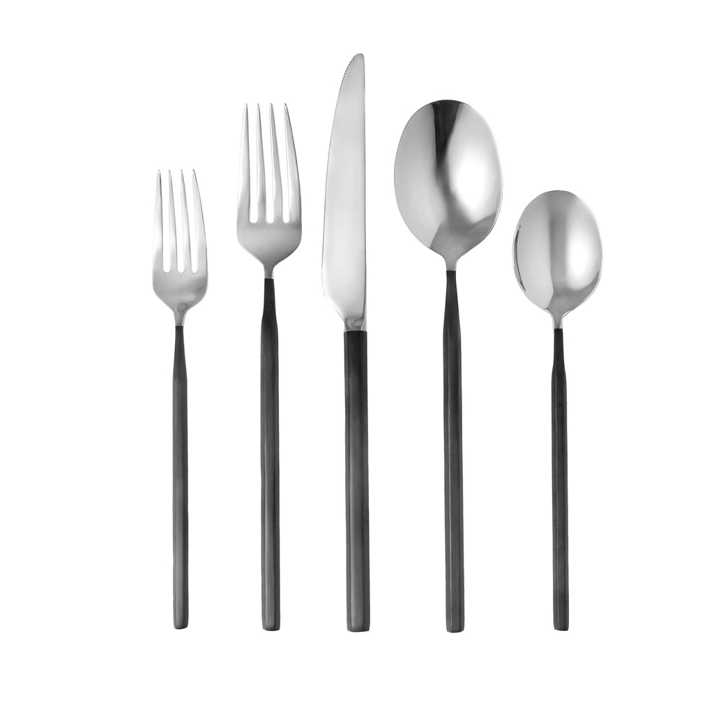 Esagono Matte Black 18/10 Stainless Steel 20 Piece Flatware Set, Service For 4 Godinger 18/10 Stainless Steel, 18/10 Stainless Steel Flatware, 20 Piece Set, All Flatware, All Flatware & Serveware, Black, Esagono, Flatware, Flatware & Serveware, Flatware Set, Flatware Sets, Matte, Matte Black, Matte Stainless, Stainless, Stainless & Black, Stainless Steel Godinger