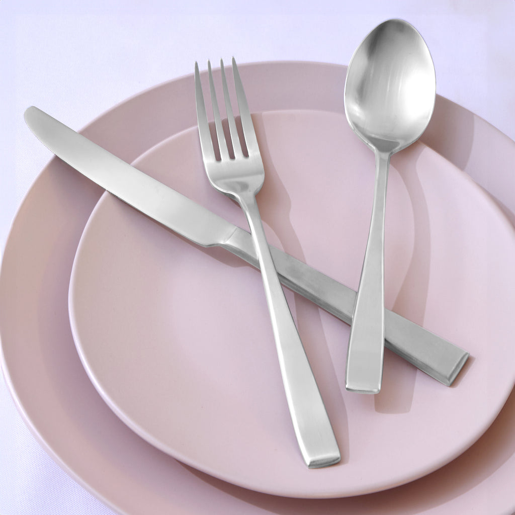 Wayland Matte 18/10 Stainless Steel 45 Piece Flatware Set, Service For 8 Godinger 18/10 Stainless Steel, 18/10 Stainless Steel Flatware, 45 Piece Set, All Flatware, All Flatware & Serveware, Chisel, Flatware, Flatware & Serveware, Flatware Set, Flatware Sets, Service for 8, Stainless, Stainless Steel Godinger