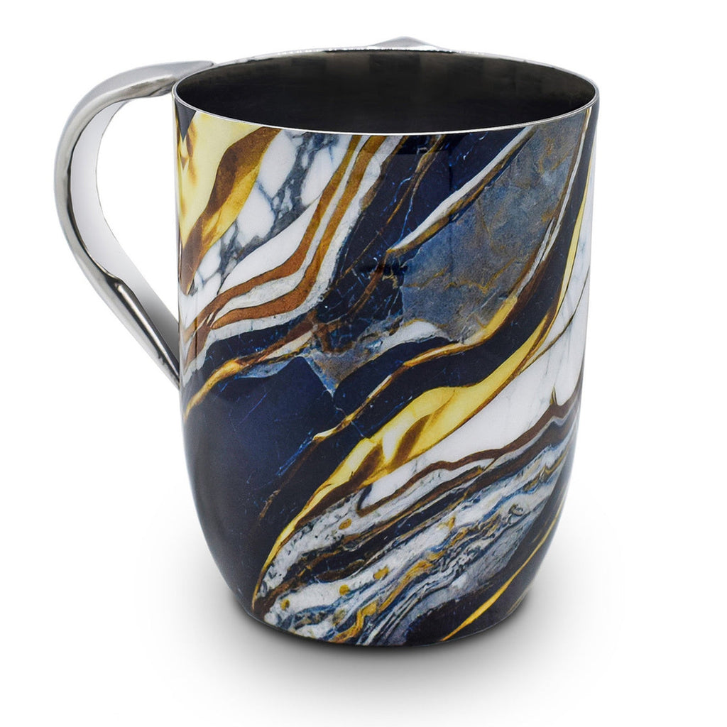 Abstract Marble Wash Cup Godinger All Judaica, Judaica, Marble, Stainless, Stainless Steel, Wash, Wash Cup, Wash Cups