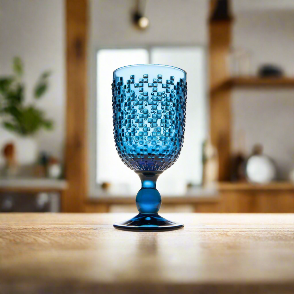 Alba Blue Goblet, Set of 4 Godinger Alba, Alba Goblet, All Barware, All Glassware, All Glassware & Barware, Blue, Blue Goblet, Glassware & Barware, Goblet