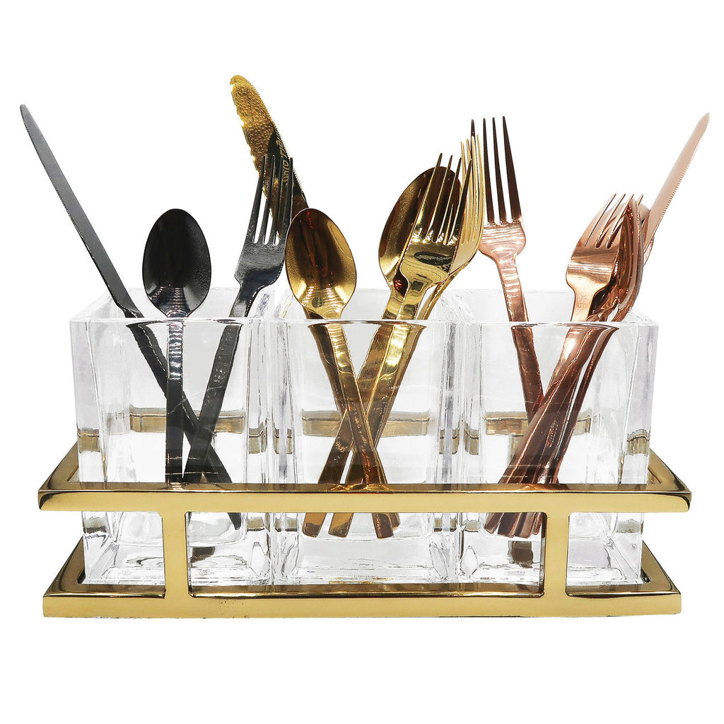 Aspen Gold Flatware Caddy Godinger All Kitchen, Aspen, Caddy, Flatware Caddies, Flatware Caddy, Flatware Holder, Gold