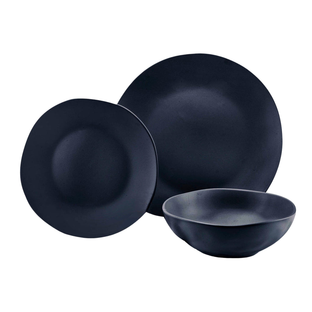 Aspero Black Stoneware 12 Piece Dinnerware Set, Service For 4 Godinger 12 Piece Dinnerware Set, 12 Piece Set, All Dining, Black, Black Dinnerware, Dinnerware, Dinnerware Set, Everyday Dinnerware, Porcelain Dinnerware, Porcelain Dinnerware Set, Service For 4