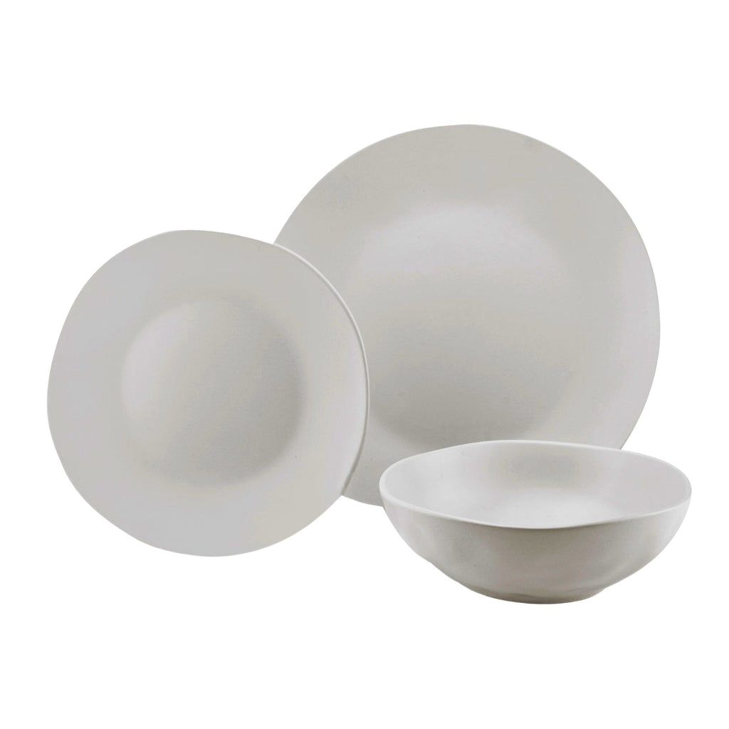 Aspero White Stoneware 12 Piece Dinnerware Set, Service For 4 Godinger 12 Piece Dinnerware Set, 12 Piece Set, All Dining, Dinnerware, Dinnerware Set, Everyday Dinnerware, Porcelain Dinnerware, Porcelain Dinnerware Set, Service For 4, White, White Dinnerware