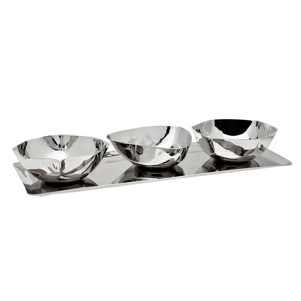 Auburn Serving Tray & Appetizer Bowls Godinger All Kitchen, Appetizer, Auburn, Kitchen, Serving, Serving Trays, Stainless, Stainless Steel