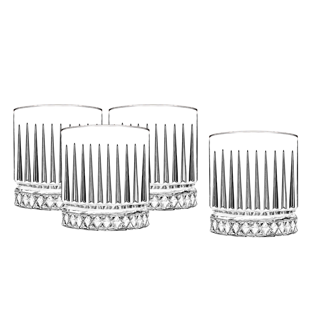 Avenue Double Old Fashion Glass, Set of 4 Godinger All Barware, All Glassware, All Glassware & Barware, Avenue, Clear, Cut Crystal, DOF, DOF & Highball, Double Old Fashion, Drinkware, Glassware, Whiskey Glass