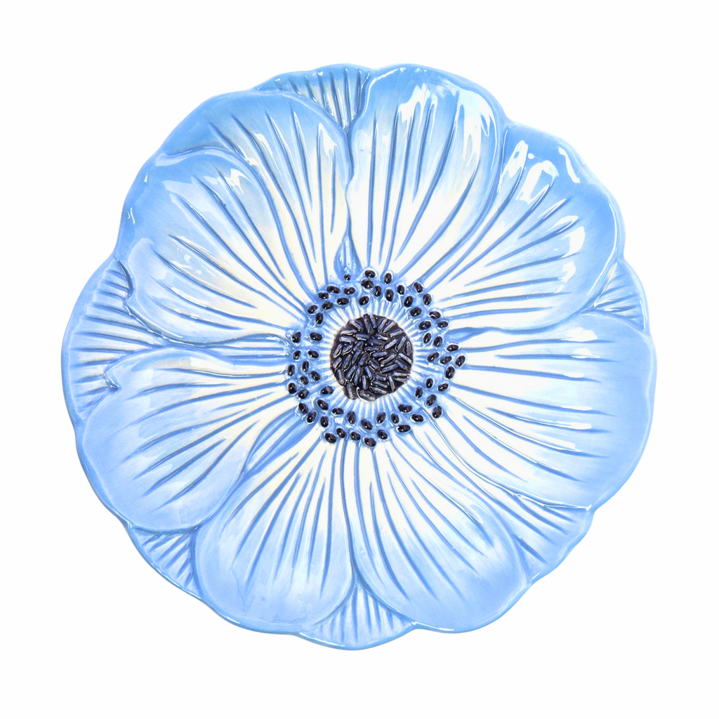 Blue Poppy Flower Appetizer Plate Godinger All Dining, Blue, Floral, Floral Appetizer Plate, Floral Plate, Flower, Flower Appetizer Plate, Flower Power, Plates, Poppy, Salad Plates