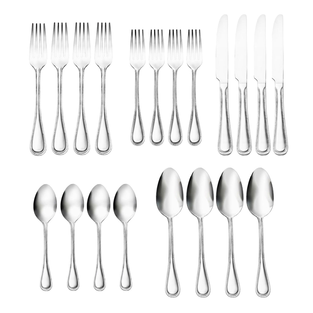 Bead Mirrored 18/0 Stainless Steel 20 Piece Flatware Set, Service For 4 Godinger 18/0 Stainless Steel, 18/0 Stainless Steel Flatware, 20 Piece Set, All Flatware & Serveware, Bead, Flatware Set, Flatware Sets, Service For 4, Stainless, Stainless Steel, Tableware