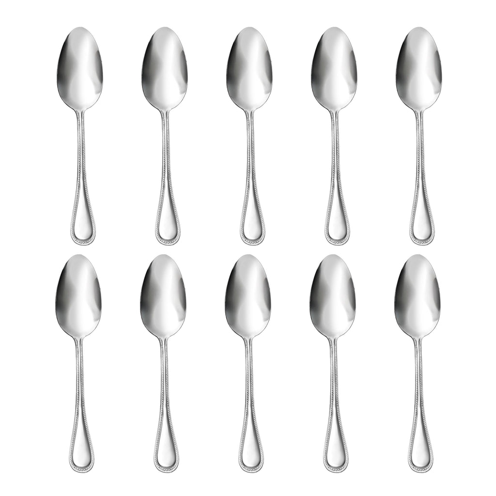 Bead Mirrored 18/0 Stainless Steel Tablespoon, Set of 10 Godinger 18/0 Stainless Steel, 18/0 Stainless Steel Flatware, Bead, Flatware Set, Flatware Sets, Stainless, Stainless Steel, Tableware