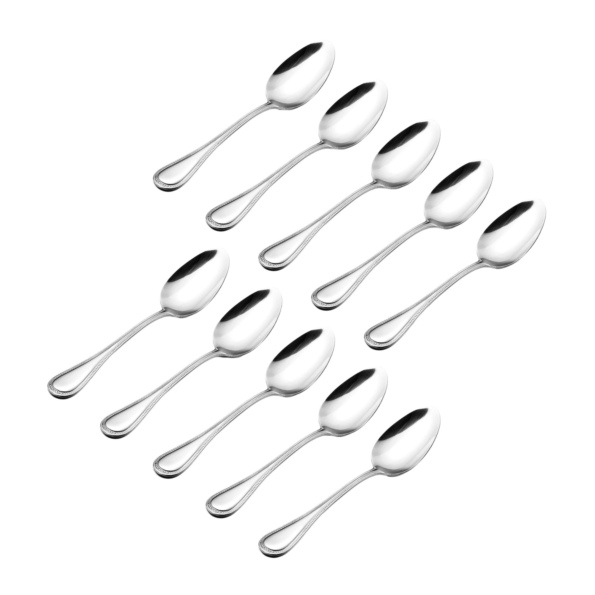 Bead Mirrored 18/0 Stainless Steel Tablespoon, Set of 10 – Godinger