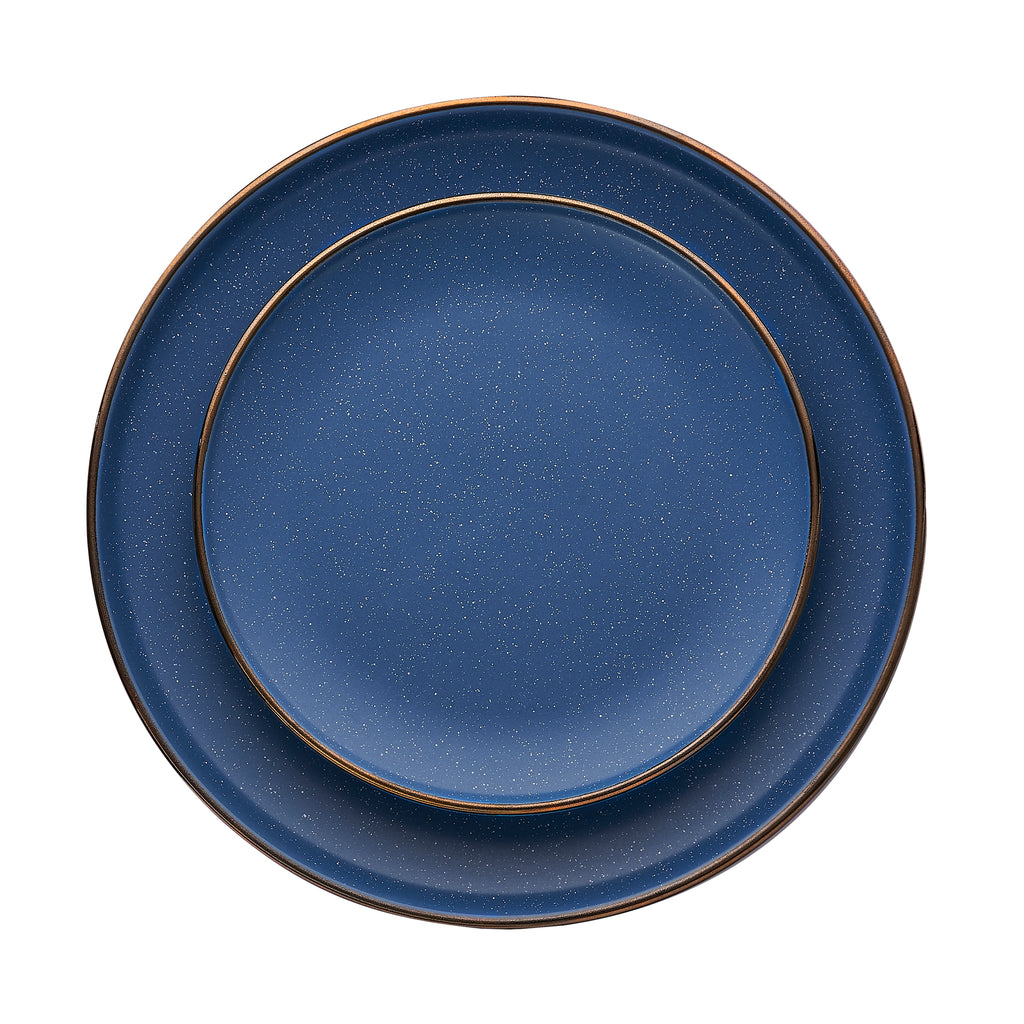 Beaumont Blue Gold Rim 16 Piece Dinnerware Set, Service for 4 Godinger 16 Piece Dinnerware, 16 Piece Dinnerware Set, 16 Piece Set, All Dining, Beaumont, Blue, Blue Dinnerware, Dining, Dinnerware, Dinnerware Set, Fine Dinnerware, Gold Rim, Speckled