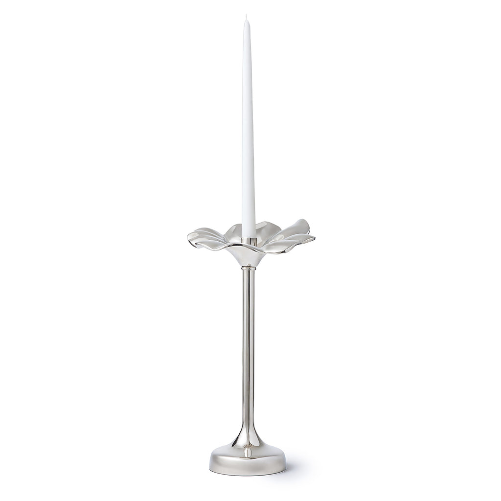 Blossom Platinum Tapered Candle Holder 13" Godinger All Decor, Blossom, Candles & Candleholders, Decor, Flower, Tapered, Tapered Candle Holder