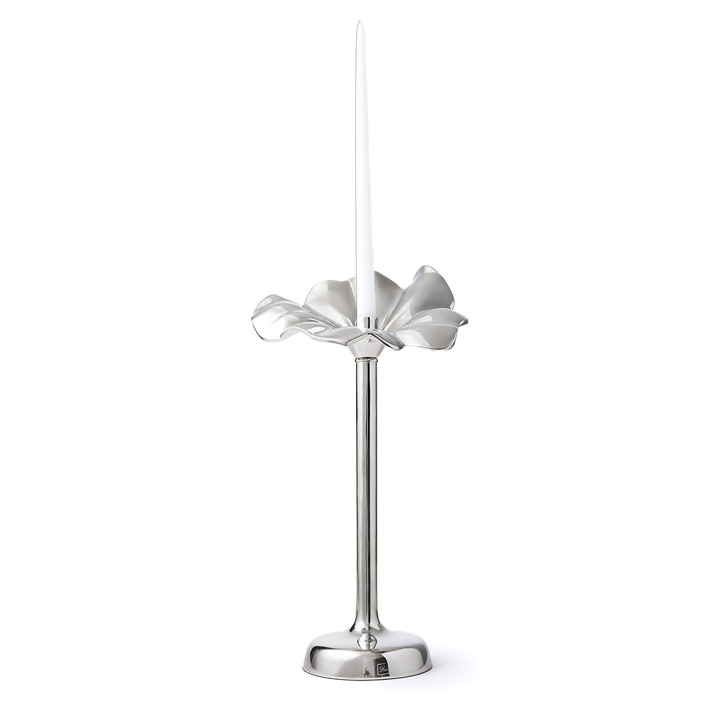 Blossom Platinum Tapered Candle Holder 15.75" Godinger All Decor, Blossom, Candles & Candleholders, Decor, Flower, Tapered, Tapered Candle Holder