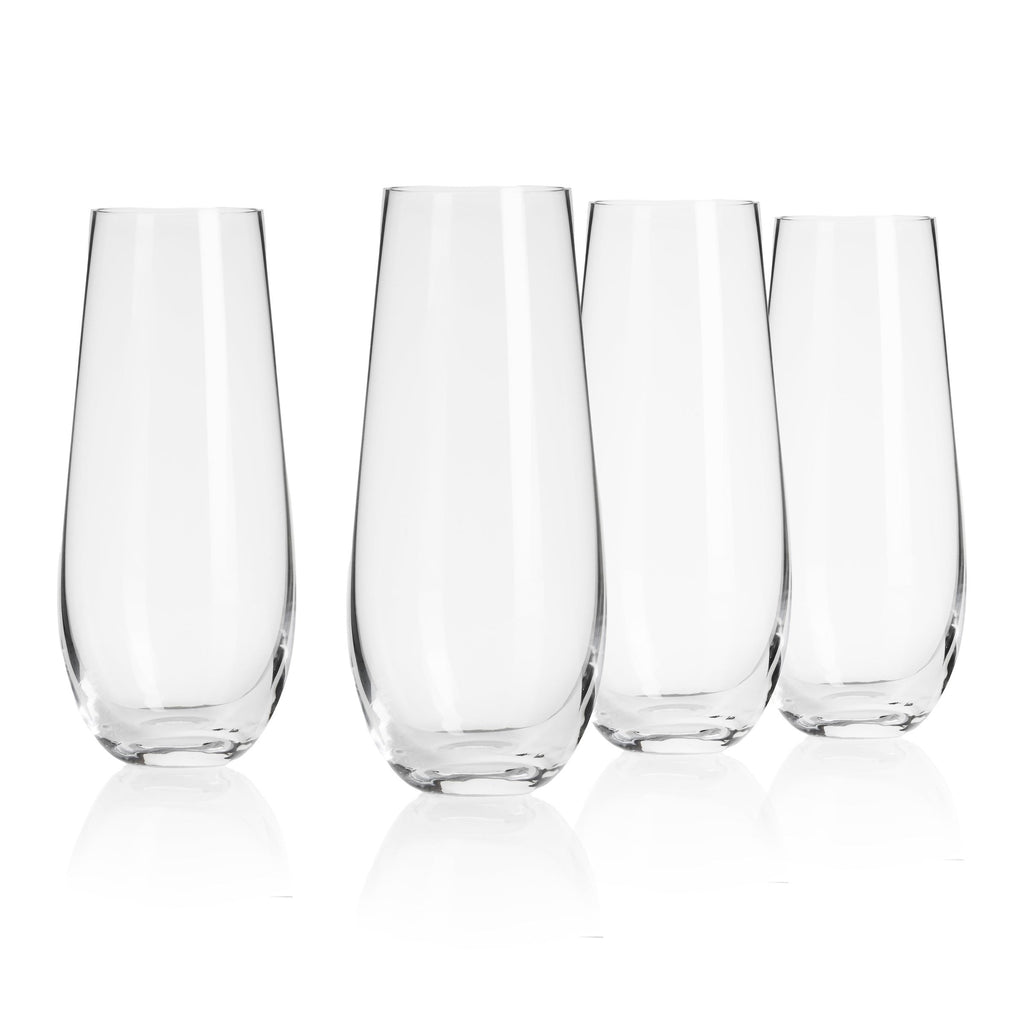 Braga Stemless Champagne Flute, Set of 4 Godinger All Glassware, All Glassware & Barware, Braga, Clear, Wine & Champagne