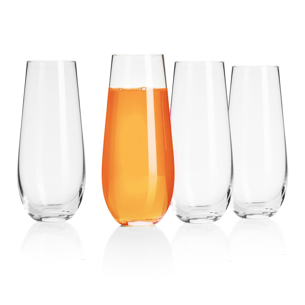 Braga Stemless Champagne Flute, Set of 4 Godinger All Glassware, All Glassware & Barware, Braga, Clear, Wine & Champagne