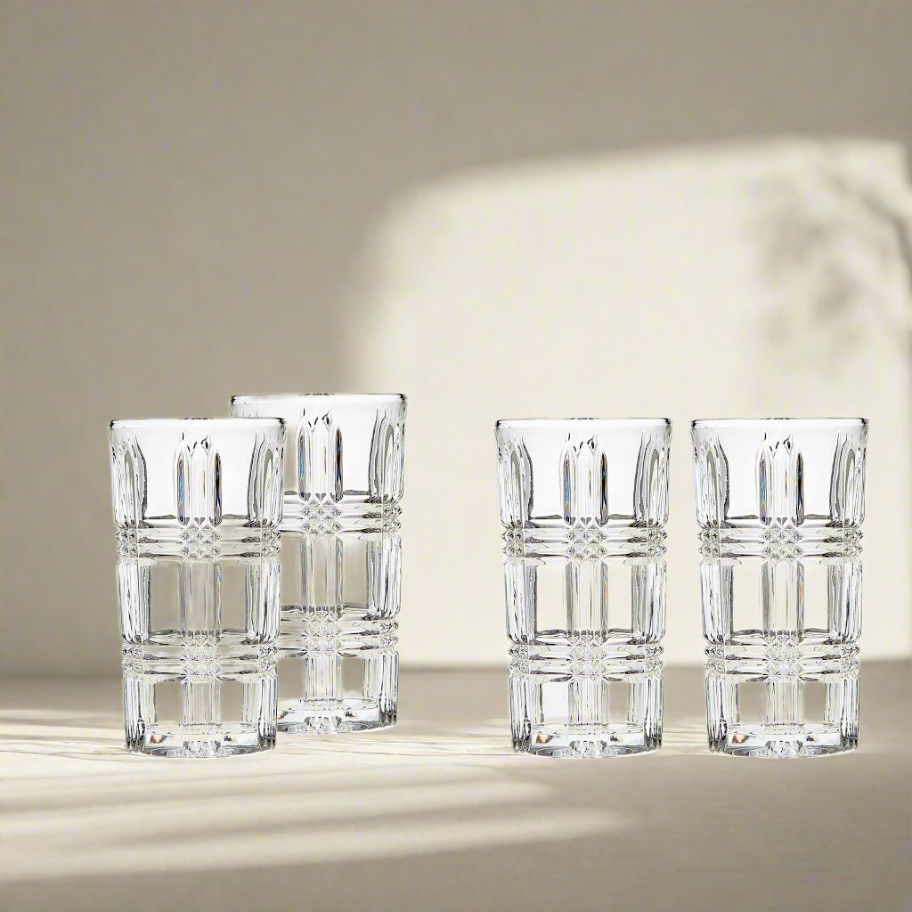 Brookfield Highball, Set of 4 Godinger All Barware, All Glassware, All Glassware & Barware, Brookfield, Cut Crystal, DOF & Highball, Highball, Highball Set