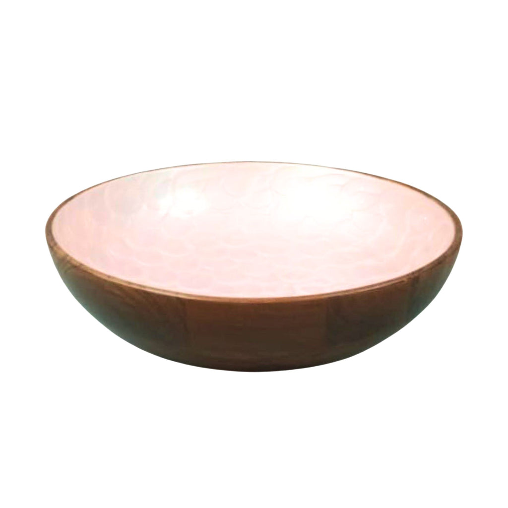 Capri Pink Serving Bowl Godinger All Dining, All Kitchen, Pink, Salad Bowl, Serving Bowls, Walnut, Wood & Enamel