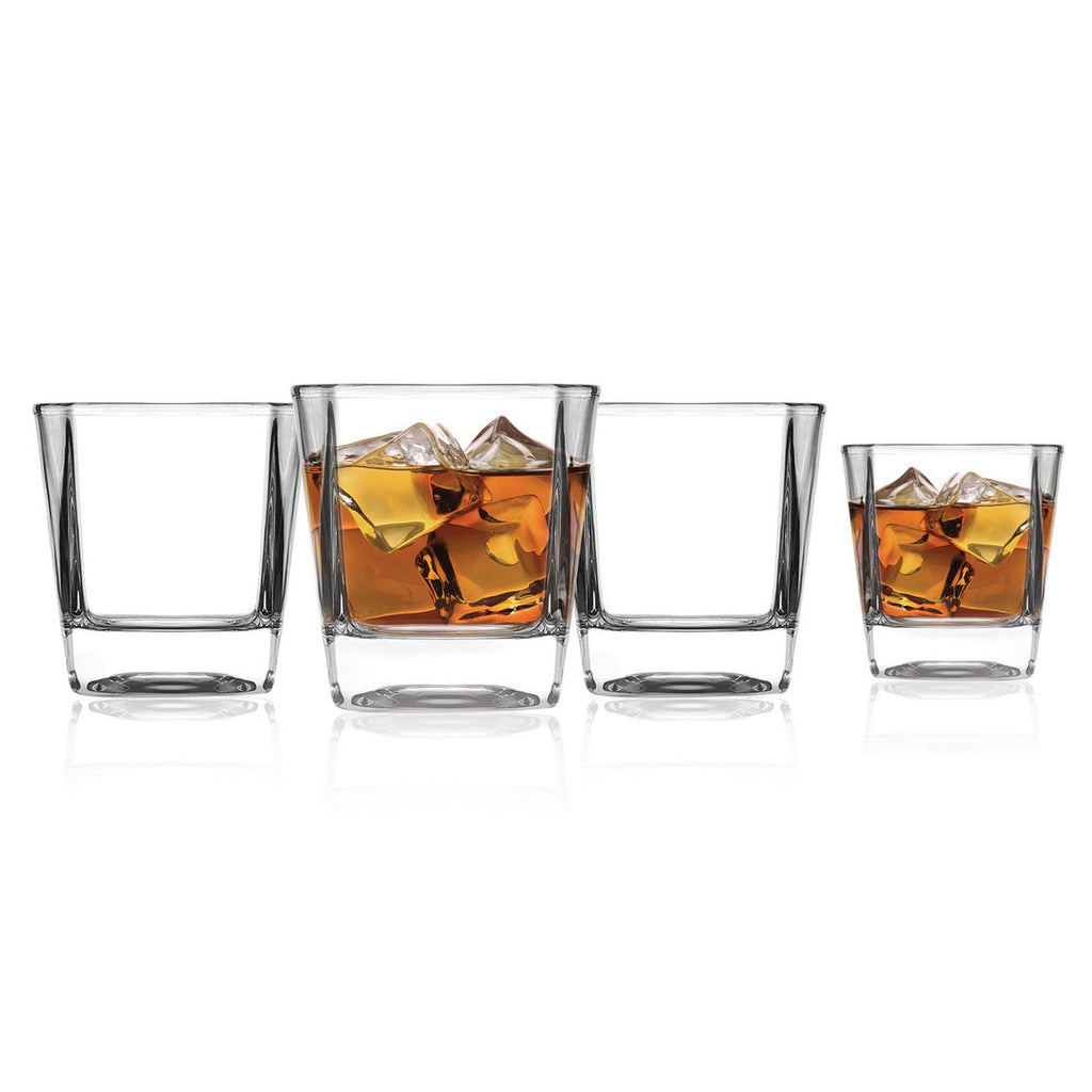 Carnegie Double Old Fashion Glass, Set of 4 Godinger All Barware, All Glassware, All Glassware & Barware, Carnegie, Clear, DOF, DOF & Highball, Double Old Fashion, Drinkware, Glassware, Whiskey Glass