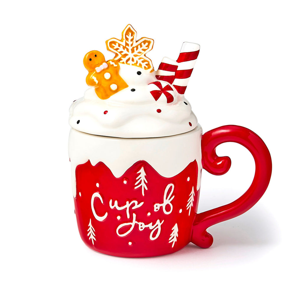 Christmas Cup of Joy Godinger All Dining, Christmas, Christmas Mug, Coffee Mug, Gingerbread, Holiday, Mug, Mugs, Mugs & Teacups, Peppermint, Red, White