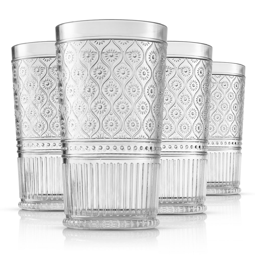 Claro Acrylic Highball, Set of 4 Godinger Acrylic, All Barware, All Glassware, All Glassware & Barware, Claro, Claro Double Old Fashion, Claro Highball, Claro Hightball Set, Clear, Clear Claro, DOF, DOF & Highball, Glassware, Highball, Highball Set, Outdoor