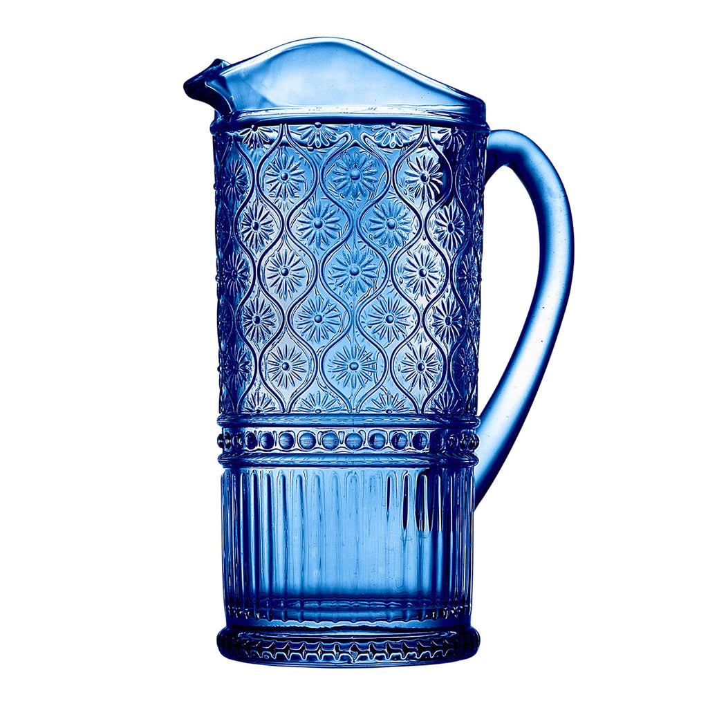 Claro Blue Beverage Pitcher Godinger All Barware, All Glassware, All Glassware & Barware, Blue, Blue Claro, Claro, Claro Pitcher, Clear, Embossed, Glass, Glass Pitcher, Pitcher, Pitchers