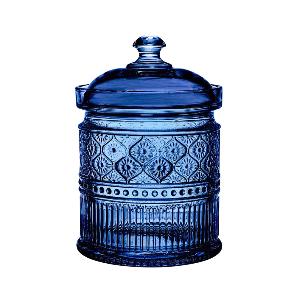 Claro Blue Canister Small Godinger All Kitchen, Blue, Canister, Claro, Claro Canister, Glassware, Kitchen Storage