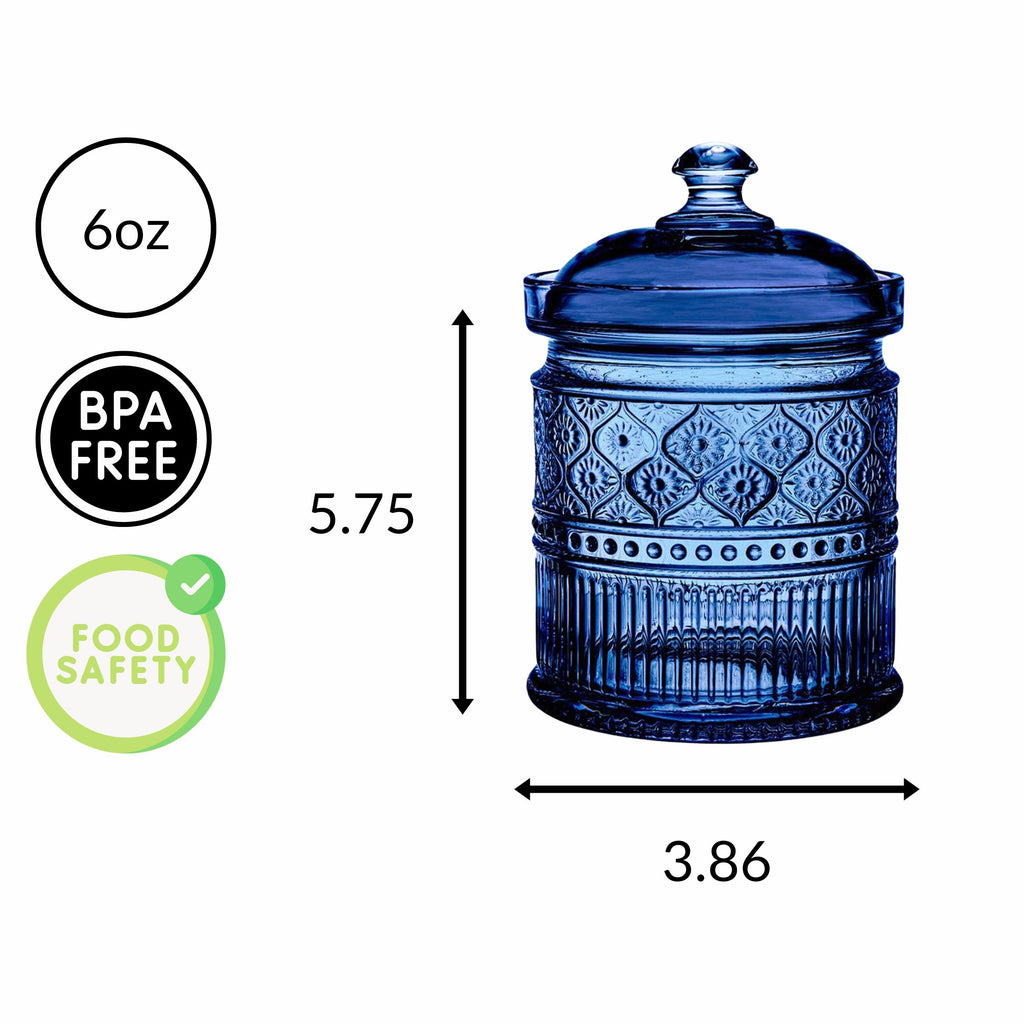 Claro Blue Canister Small Godinger All Kitchen, Blue, Canister, Claro, Claro Canister, Glassware, Kitchen Storage