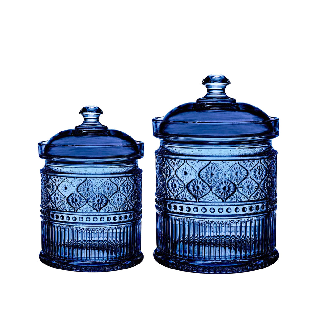 Claro Blue Canister Small Godinger All Kitchen, Blue, Canister, Claro, Claro Canister, Glassware, Kitchen Storage