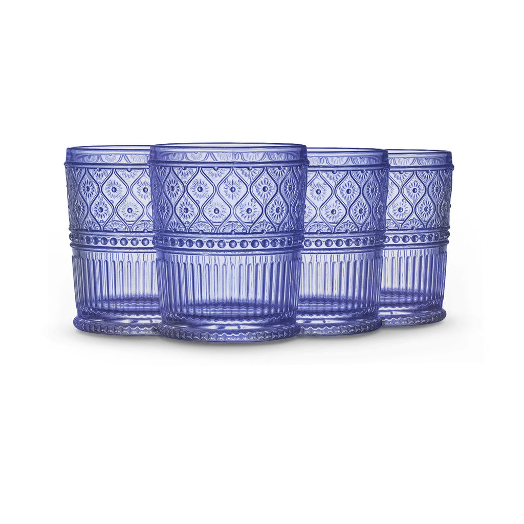 Claro Blue Double Old Fashion, Set of 4 Godinger All Barware, All Glassware, All Glassware & Barware, Blue, Blue Claro, Claro, DOF, DOF & Highball, Double Old Fashion, Glassware Godinger